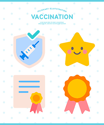 자연요소 컨셉 의학 의료기기 건강 관리 접종 상_상패 파일형식 벡터 백신 주사기 안전 예방접종 메달 별 심볼 생활 건강관리 예방 증명서 질병 정보 교육 보호 국내일러스트 일러스트 AI파일
