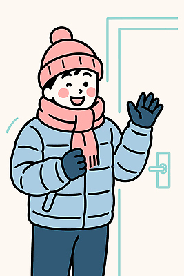 잡화 계절 상의 관계 표정 건강 관리 사람 내부 신체부위 예절 질병 예방 파일형식 벡터 겨울 어린이 문 인사 웃음 외투 장갑 손 날씨 추위 출입구 밝음 가족 실내 야외 차가움 국내일러스트 일러스트 AI파일 건강관리 감기 감기예방