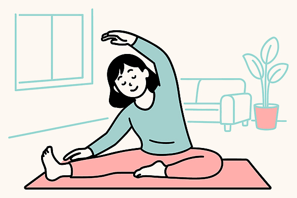 웰빙 포즈 컨셉 요가 건강 관리 사람 내부 건물 라이프 운동 질병 예방 파일형식 벡터 스트레칭 여자 주택 매트 헬스 창문 실내 평화 요가자세 생활 자기관리 일상 국내일러스트 일러스트 AI파일 건강관리 감기 감기예방