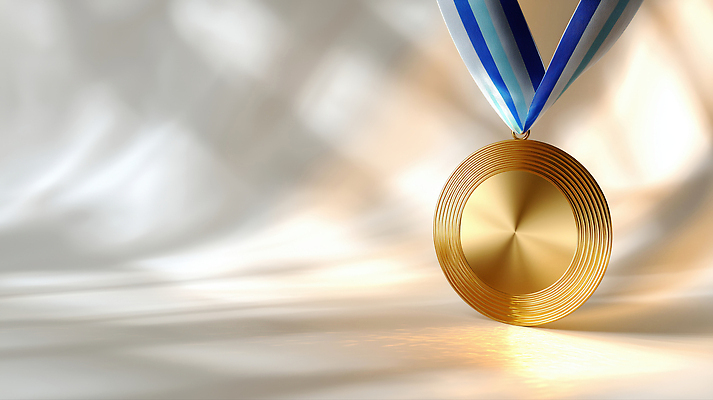 편집이미지 감정 스포츠 컬러 컨셉 최고 메달 상_상패 파일형식 금메달 우승 성공 축하 리본 금색 상징 기쁨 경쟁 운동선수 JPG 이미지편집