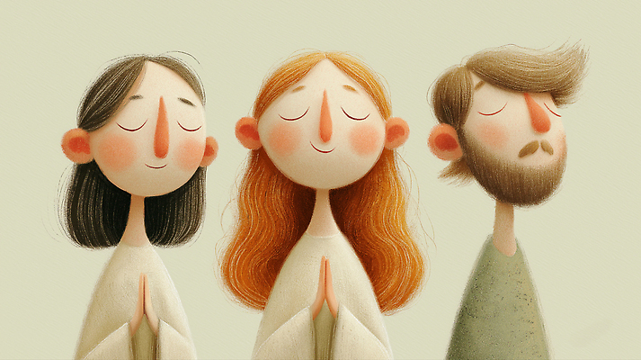 컨셉 파일형식 기도 사람 평화 감정 표현 영감 집중 고요 성격 상반신 처리 창작 예술 그래픽 국내일러스트 JPG 일러스트