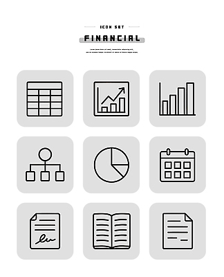 아이콘 컨셉 비즈니스 금융 경제 사무용품 파일형식 벡터 디자인 재정 분석 서류판 그래프 자료 문서 계획 시스템 경영 조직도 통계 2D아이콘 라인아이콘 AI파일 재테크
