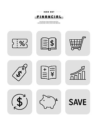아이콘 컨셉 비즈니스 금융 경제 쇼핑 바구니 재산 파일형식 벡터 재정 절약 투자 그래픽 돈 통계 장바구니 가격표 계산서 저축 2D아이콘 라인아이콘 AI파일 재테크