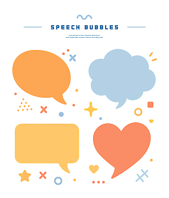 컨셉 말하기 파일형식 벡터 말풍선 그래픽 디자인 컬러 대화 커뮤니케이션 아이디어 창의력 표현 모던 백그라운드 상징 심볼 소통 장식 AI파일 국내일러스트 일러스트