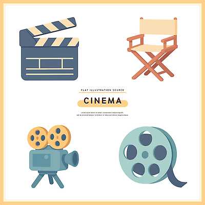 산업 문화예술 감독 파일형식 벡터 영화 촬영 장비 필름 영화산업 영화제작 영화감독 영상 언론 창작 예술 편집 AI파일 국내일러스트 일러스트