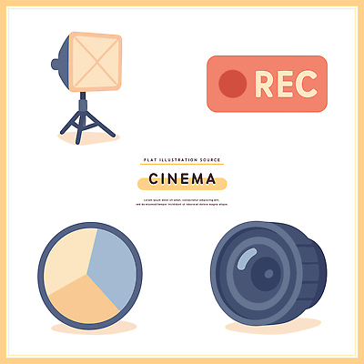 문화예술 전자제품 파일형식 벡터 영화 촬영 장비 장신구 카메라 콘택트렌즈 조명 비디오 제조 스튜디오 영화제작 그래픽 디자인 필름 AI파일 국내일러스트 일러스트