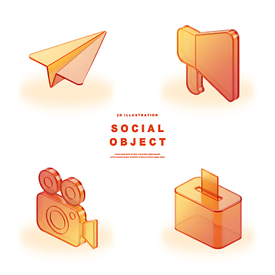 아이콘 컨셉 전자제품 투표 선거 디지털합성 파일형식 3D 소통 디자인 오브젝트 그래픽 모양 카메라 팝업 메시지 상징 투표함 PSD 소셜 그라데이션 3D아이콘