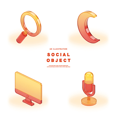 아이콘 음향기기 파일형식 소셜미디어 오브젝트 스크린 마이크 확대경 디자인 컬러 그래픽 모던 디지털아트 커뮤니케이션 PSD 소셜 그라데이션 3D아이콘