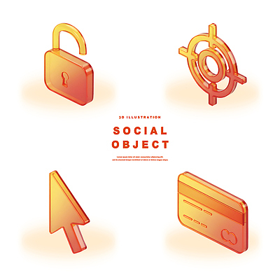 아이콘 컨셉 디지털합성 보안 파일형식 소셜 오브젝트 3D 잠금 해제 목표 화살표 디자인 그래픽 디지털 PSD 그라데이션 3D아이콘