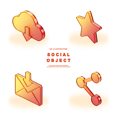 자연요소 아이콘 컨셉 서비스 파일형식 소셜미디어 클라우드서비스 별 편지 아령 그래픽 디지털아트 소통 다운로드 심볼 표현 창의성 PSD 오브젝트 소셜 그라데이션 3D아이콘