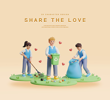PSD 편집이미지 캐릭터 공원 모션 사랑 자연보호 재활용 봉사 쓰레기 청소 친환경 공유 쓰레기줍기 편집3D 공공시설 감정 자연 3D 환경 도움 보호 파일형식 줍기