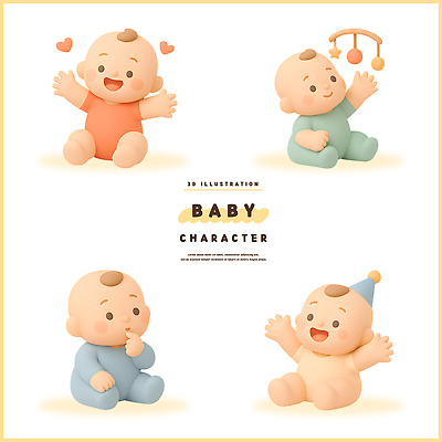 감정 컨셉 모션 사람 3D 파일형식 아기 캐릭터 놀기 귀여움 어린이 컬러 표정 장난감 행복 디자인 그래픽 예술 편집3D PSD 편집이미지