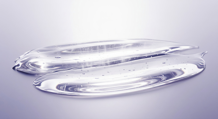 자연요소 편집이미지 컨셉 관리 뷰티 감각 파일형식 젤 투명 물질 흐름 표면 질감 빛 반사 부드러움 매끈함 광택 물 화장품 수분_꽃가루 JPG 수분케어 수분 이미지편집