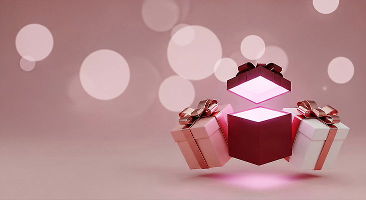 JPG 편집이미지 디자인 기념일 리본 분홍색 백그라운드 선물 이벤트 장식 빛 상자 축제 로맨틱 오픈 연말 이미지편집 AI컴퓨터그래픽 AI콘텐츠 컬러 컨셉 파일형식
