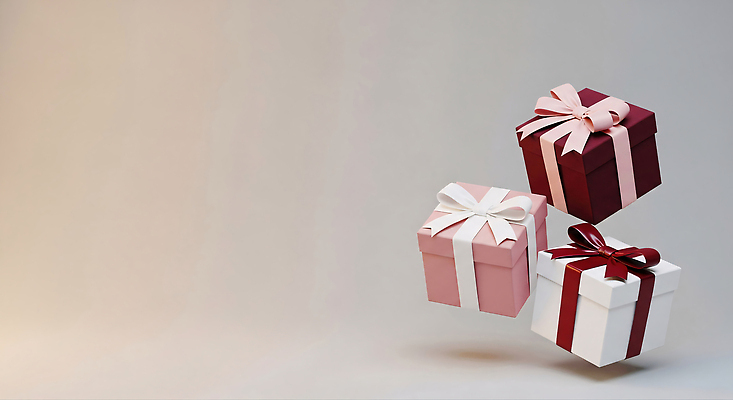 JPG 편집이미지 기념일 리본 분홍색 컬러 백그라운드 포장 선물포장 선물 이벤트 공중 상자 로맨틱 축하 생일 이미지편집 AI컴퓨터그래픽 AI콘텐츠 컨셉 파일형식