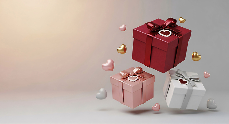 JPG 편집이미지 디자인 커플 기념일 분홍색 컬러 선물 사랑 이벤트 공중 상자 파티 로맨틱 하트 축하 장면 이미지편집 AI컴퓨터그래픽 AI콘텐츠 모양 감정 컨셉 관계 파일형식