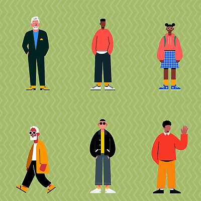 다수 사람 파일형식 벡터 여러명 스타일 개성 옷 표정 다양 세대 포즈 문화 그래픽 캐릭터 디자인 독창 거리 표현 묘기 창의성 국내일러스트 AI파일 일러스트