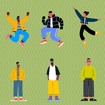 감정 다수 컨셉 사람 라이프 파일형식 벡터 캐릭터 모션 스타일 자유 여유 옷 분위기 여러명 디자인 일상 표현 소통 즐거움 컬러 포즈 에너지 창의력 문화 국내일러스트 AI파일 일러스트