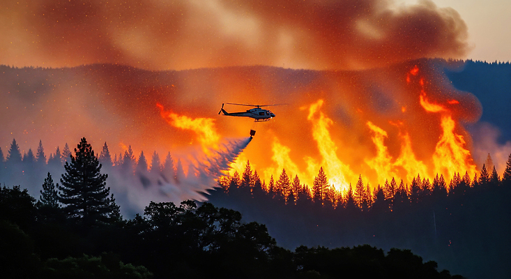 자연요소 식물 모션 불 비행기 사건 CG 재해 화재 파일형식 헬리콥터 숲 진압 나무 불꽃 물 공중 작업 대형 연기 오픈 환경 안전 자연재해 편집실사 JPG 편집이미지 산불