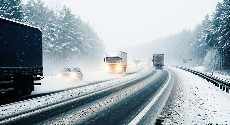 계절 길 육상교통 교통시설 모션 자동차 눈_날씨 운전 CG 교통안전 파일형식 겨울 도로 트럭 날씨 교통 눈길 안전 풍경 차선 편집실사 JPG 편집이미지 눈길운전 블랙아이스 안전운전