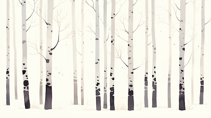 나무 식물 계절 컬러 무늬 채소 모션 숲 생태계 자작나무 파일형식 흰색 자연 고요 선 예술 백그라운드 조화 가지 겨울 풍경 심플 그리기 추상 국내일러스트 일러스트 JPG 자작나무숲