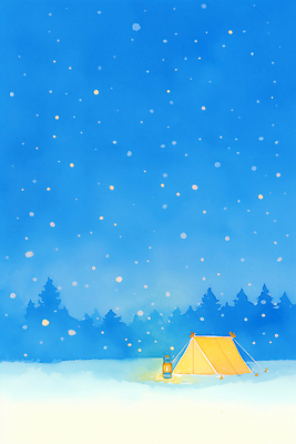 계절 감정 컨셉 불 레저 조명 눈_날씨 그림 생태계 파일형식 겨울 랜턴 캠핑 풍경 자연 평화 하늘 눈송이 숲 야외 연탄 풍경화 모닥불 여유 국내일러스트 일러스트 JPG
