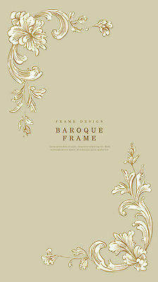 디자인 컬러 컨셉 무늬 파일형식 바로크 액자 장식 금색 백그라운드 고급 예술 스타일 인테리어 창의성 패턴 화려 전통 국내일러스트 PSD 일러스트 프레임