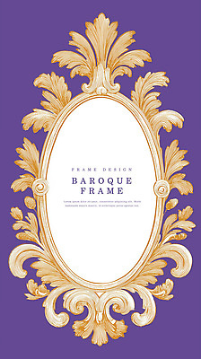 디자인 컬러 컨셉 파일형식 프레임 바로크 보라색 장식 금색 예술 인테리어 백그라운드 모양 스타일 빈티지 국내일러스트 PSD 일러스트