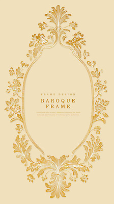 식물 디자인 선 컬러 컨셉 무늬 파일형식 바로크 프레임 금색 장식 꽃 곡선 우아함 예술 패턴 스타일 인테리어 고급 백그라운드 심플 국내일러스트 PSD 일러스트