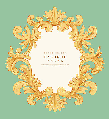 디자인 선 음식 컬러 무늬 파일형식 서양음식 프레임 장식 곡선 금색 예술 조각 백그라운드 패턴 인테리어 스타일 국내일러스트 PSD 일러스트 바로크