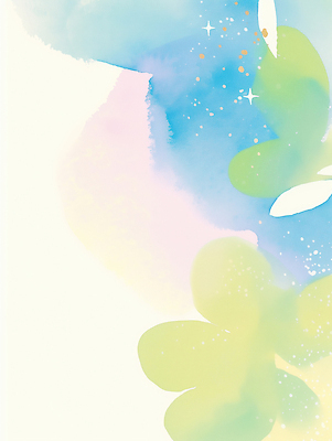 JPG 디자인 꽃 감정 예술 컬러 백그라운드 일러스트 자연 수채화 연두색 파란색 그림 부드러움 감성 조화 색감 해방감 스타일 차분 국내일러스트 AI일러스트 AI콘텐츠 식물 컨셉 초록색 감각 생태계 파일형식