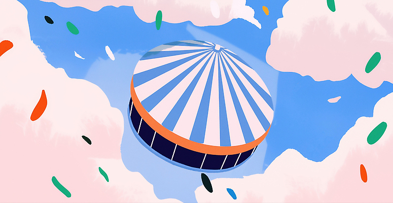 JPG 컬러 여행 일러스트 상상 하늘 미술 풍경 야외 공중 여름 놀이공원 탐험 즐거움 상쾌 회전목마 단아함 원형탁자 창의성 국내일러스트 AI일러스트 AI콘텐츠 계절 감정 탁자 문화예술 테마파크 놀이기구 파일형식