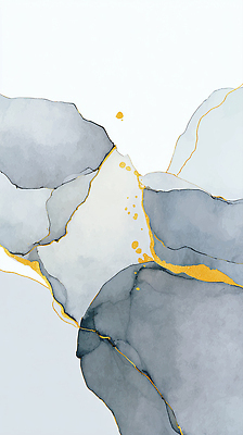 JPG 디자인 컬러 백그라운드 일러스트 수채화 인테리어 회색 금색 균형 경계 그림 질감 작품 감성 창의성 국내일러스트 AI일러스트 AI콘텐츠 컨셉 미술 파일형식