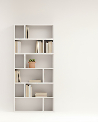 디자인 컬러 가구 생활용품 컨셉 건물 감각 CG 파일형식 책장 흰색 벽 책 식물 인테리어 공간 편안함 오브젝트 장식 주택 서재 빈티지 편집실사 JPG 편집이미지