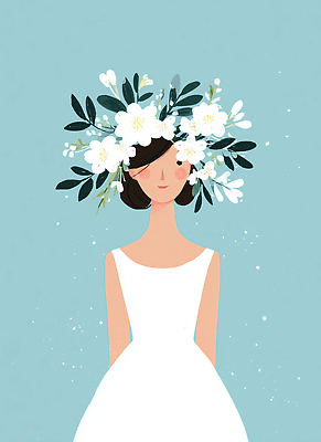 JPG 드레스 여자 꽃 행복 신부 컬러 웨딩드레스 결혼 백그라운드 일러스트 자연 결혼식 사랑 미소 이벤트 장식 파란색 순간 스타일 헤어액세사리 국내일러스트 AI일러스트 AI콘텐츠 식물 옷 감정 장신구 표정 사람 생태계 파일형식