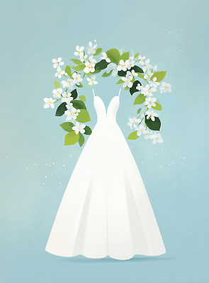 JPG 디자인 드레스 꽃 신부 웨딩드레스 결혼 일러스트 자연 결혼식 사랑 이벤트 장식 축제 화관 희망 꿈 로맨틱 흰색 우아함 스타일 국내일러스트 AI일러스트 AI콘텐츠 식물 옷 감정 컬러 컨셉 생태계 파일형식