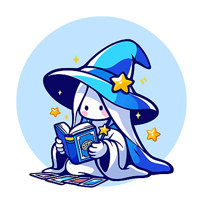 자연요소 백그라운드 컨셉 모션 상상 사람 파란색 파일형식 벡터 마법사 캐릭터 책 별 파란배경 귀여움 판타지 읽기 그림 어린이 창의력 동화 마법 놀이 환상 국내일러스트 AI파일 일러스트