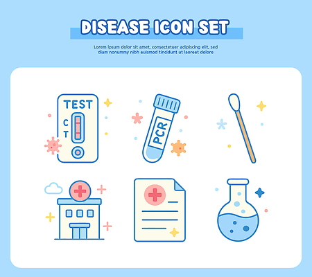 교육 컨셉 의학 실험 파일형식 벡터 질병 검사_조사 면봉 병원 진료 실험실 생물학 견본 바이러스 건강 예방 분석 치료 국내일러스트 AI파일 일러스트