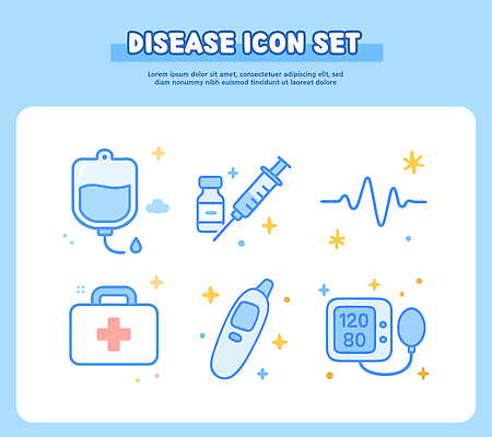 의학 의료기기 건강 치료 온도계 혈압 파일형식 벡터 질병 진료 주사기 약 혈압계 체온계 드립 응급치료 예방 증상 질병관리 정보 안전 국내일러스트 AI파일 일러스트