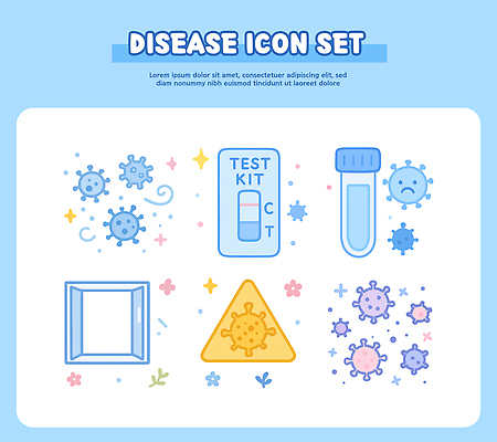 의학 질병 접종 파일형식 벡터 건강 실험 견본 바이러스 감염 검사_조사 예방 방역 증상 병원 치료 진료 예방접종 전염병 국내일러스트 AI파일 일러스트