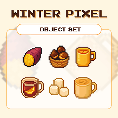 계절 음료 음식 뿌리채소 밤_견과류 굽기 구이 파일형식 벡터 군밤 군고구마 겨울 픽셀 디저트 고구마 따뜻함 커피 오브젝트 세트 디자인 그래픽 스타일 AI파일 일러스트 국내일러스트