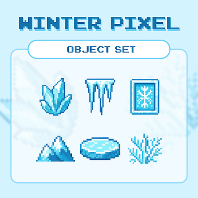 자연요소 계절 컨셉 눈_날씨 얼음 생태계 파일형식 벡터 겨울 픽셀 아기자기 오브젝트 디자인 눈송이 산 얼음판 자연 청명 컬러 디지털 그래픽 세트 AI파일 일러스트 국내일러스트