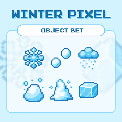 자연요소 계절 컬러 눈_날씨 파일형식 벡터 겨울 픽셀 오브젝트 얼음 눈송이 빙하 차가움 파란색 그래픽 그림 세트 AI파일 일러스트 국내일러스트