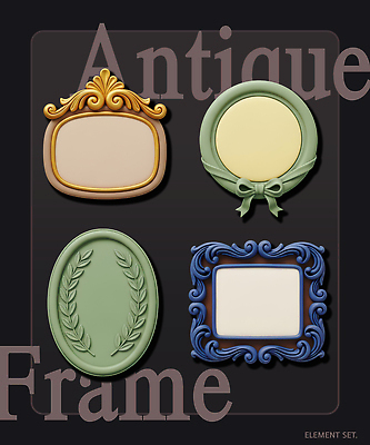 모양 PSD 편집이미지 디자인 컬러 액자 프레임 장식 인테리어 세트 매력적 앤티크 배열 그림 복고 만들기 스타일 비어있는 편집3D 컨셉 모션 3D 파일형식