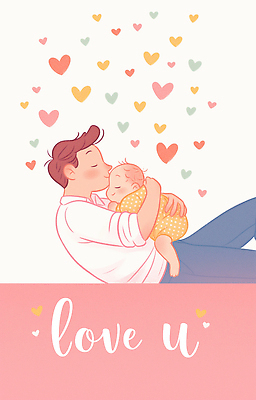 JPG 행복 감정 어린이 일러스트 가족 포옹 엄마 따뜻함 사랑 귀여움 하트 마음 아기 아빠 그림 부성애 생성 순간 국내일러스트 AI일러스트 AI콘텐츠 모양 컨셉 관계 안기 사람 파일형식