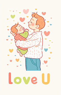 JPG 행복 감정 어린이 포즈 일러스트 가족 포옹 따뜻함 사랑 일상 부모 귀여움 하트 표현 아기 아빠 그림 순간 국내일러스트 AI일러스트 AI콘텐츠 모양 컨셉 관계 안기 사람 라이프 파일형식