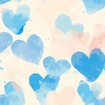 모양 감정 컬러 백그라운드 무늬 하트 감각 파일형식 수채화 파란색 분홍색 사랑 그림 디자인 크기 스타일 패턴 부드러움 그래픽 예술 창작 JPG 국내일러스트 일러스트 하트백그라운드