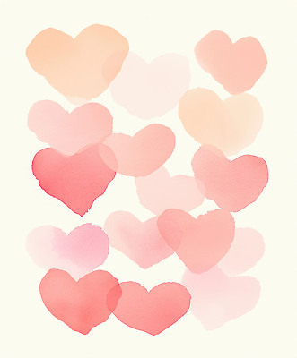 감정 백그라운드 컨셉 하트 장기_의학 감각 파일형식 심장 수채화 사랑 컬러 모양 디자인 예술 부드러움 겹침 크기 표현 감성 고요 JPG 국내일러스트 일러스트 하트백그라운드