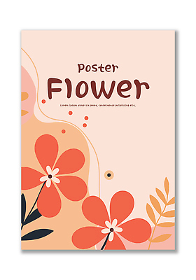 모양 디자인 꽃 포스터 컬러 백그라운드 잎 패턴 일러스트 그래픽 장식 방 분위기 편안함 모던 그림 화사함 살구색 스타일 국내일러스트 AI파일 식물 컨셉 무늬 감각 파일형식 벡터