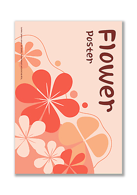 디자인 꽃 포스터 컬러 백그라운드 패턴 일러스트 그래픽 장식 여름 모던 그림 작품 화사함 살구색 디지털아트 국내일러스트 AI파일 식물 계절 컨셉 무늬 미술 파일형식 벡터